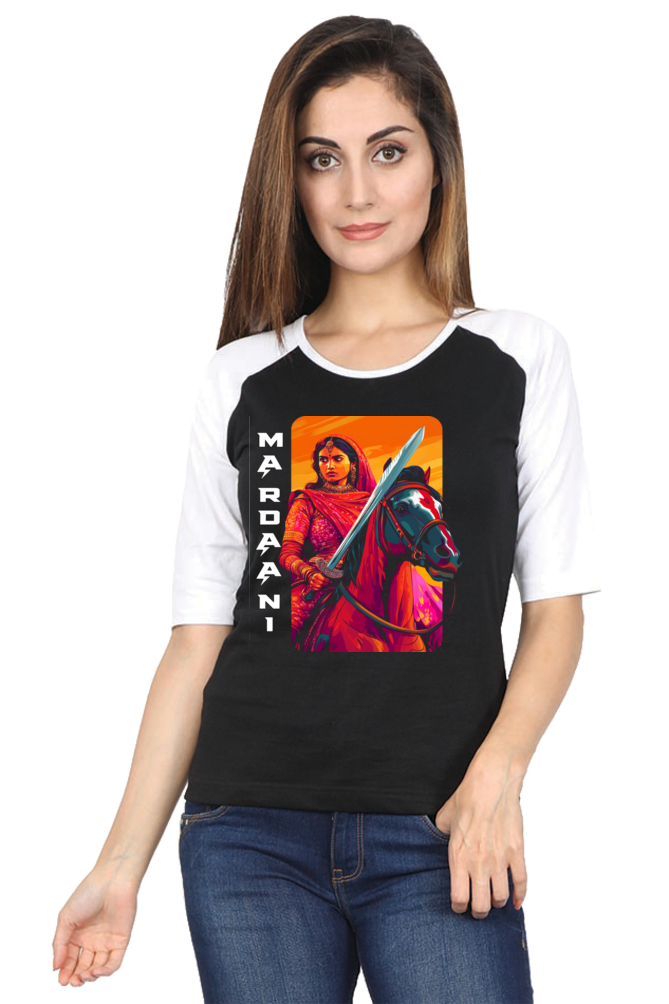 Lakshmi Bai Warrior Spirit Raglan Full Sleeve T-Shirts for Women Vastrdhamm