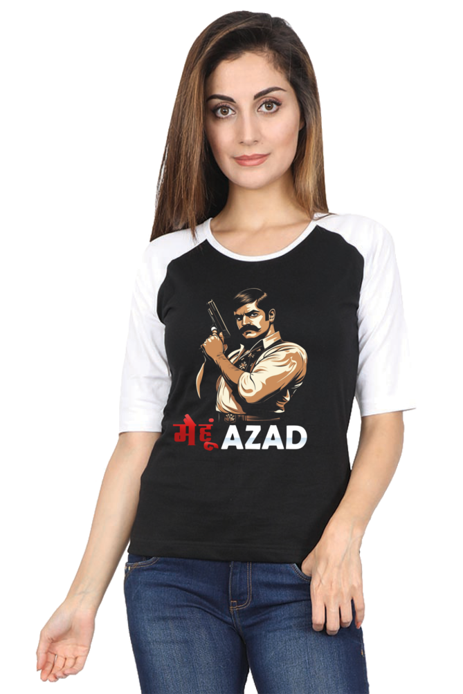 Chandra Shekhar Azad Revolution Raglan Full Sleeve T-Shirts for Women Vastrdhamm