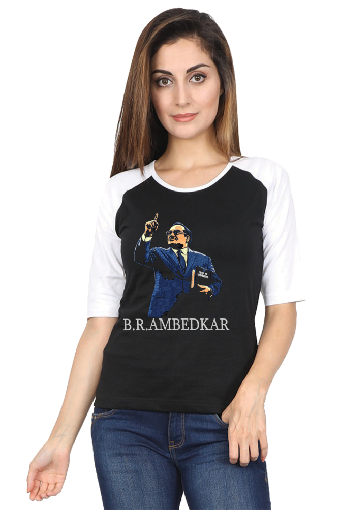 Ambedkar Inspiration Raglan Full Sleeve T-Shirts for Women Vastrdhamm