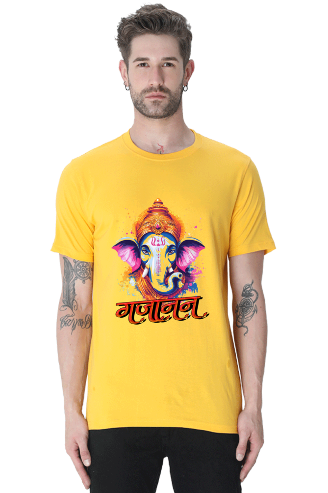 Ganesha Blessings Round Neck Half Sleeve Classic T-Shirts for Men Vastrdhamm