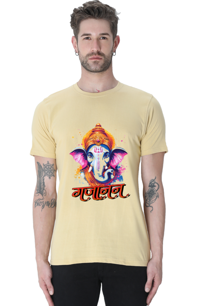 Ganesha Blessings Round Neck Half Sleeve Classic T-Shirts for Men Vastrdhamm