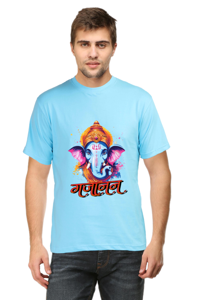 Ganesha Blessings Round Neck Half Sleeve Classic T-Shirts for Men Vastrdhamm