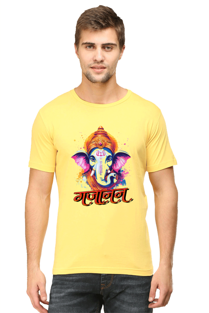 Ganesha Blessings Round Neck Half Sleeve Classic T-Shirts for Men Vastrdhamm