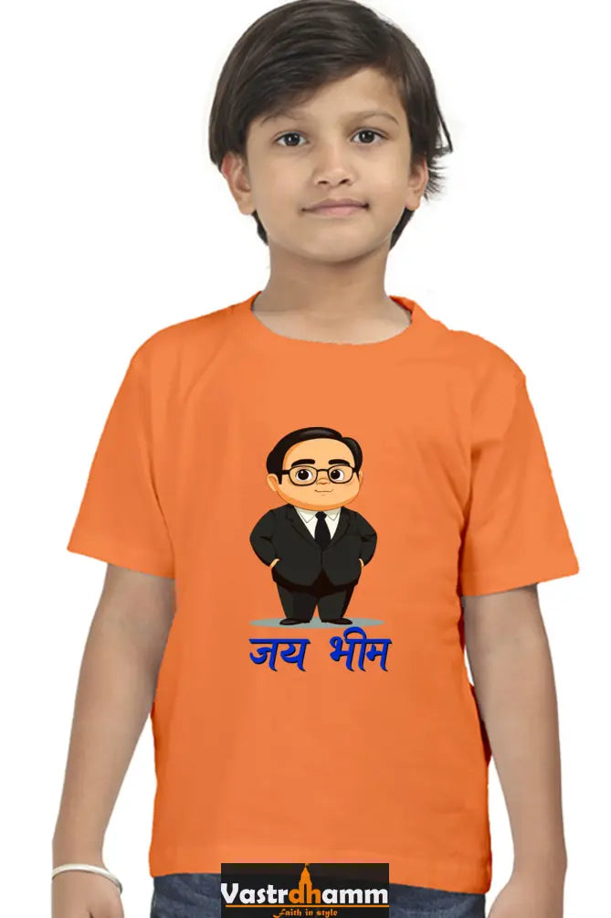 Ambedkar Social Justice Round Neck Half Sleeve Classic T-Shirts for Boy Vastrdhamm
