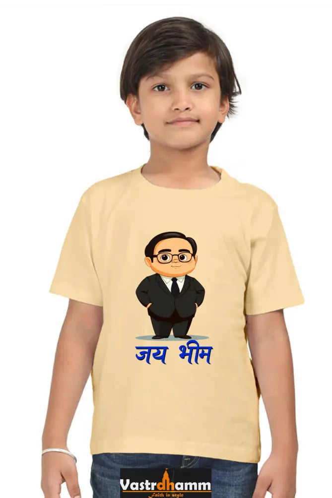 Ambedkar Social Justice Round Neck Half Sleeve Classic T-Shirts for Boy Vastrdhamm