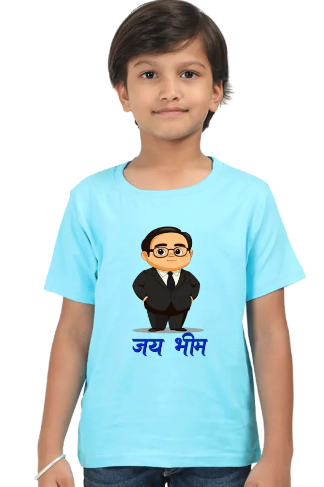 Ambedkar Social Justice Round Neck Half Sleeve Classic T-Shirts for Boy Vastrdhamm