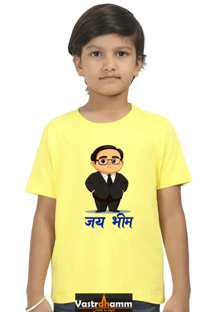 Ambedkar Social Justice Round Neck Half Sleeve Classic T-Shirts for Boy Vastrdhamm