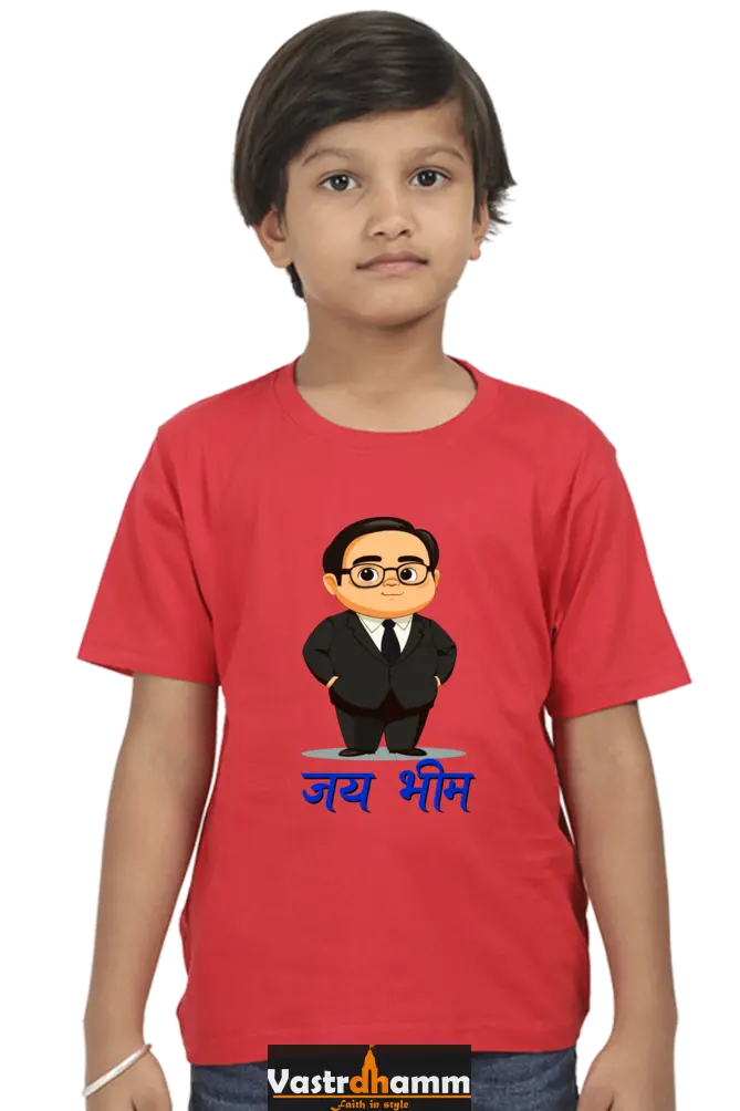 Ambedkar Social Justice Round Neck Half Sleeve Classic T-Shirts for Boy Vastrdhamm