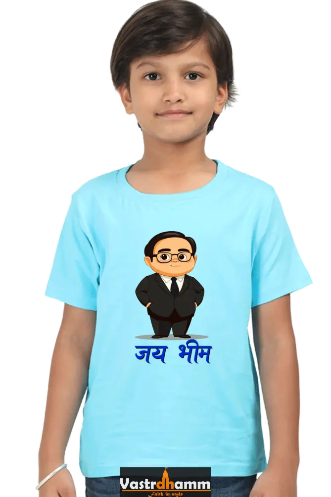 Ambedkar Social Justice Round Neck Half Sleeve Classic T-Shirts for Boy Vastrdhamm