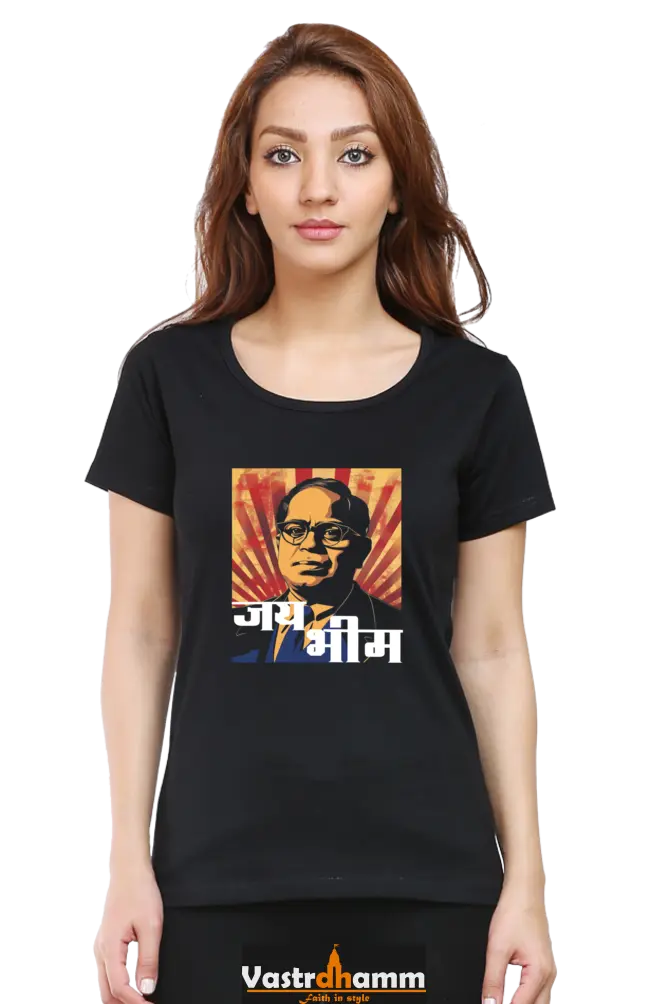 Ambedkar Vision Round Neck Half Sleeve Classic T-Shirts for Women Vastrdhamm