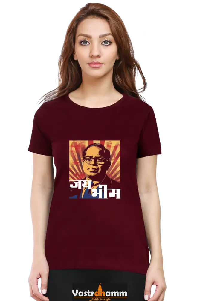 Ambedkar Vision Round Neck Half Sleeve Classic T-Shirts for Women Vastrdhamm