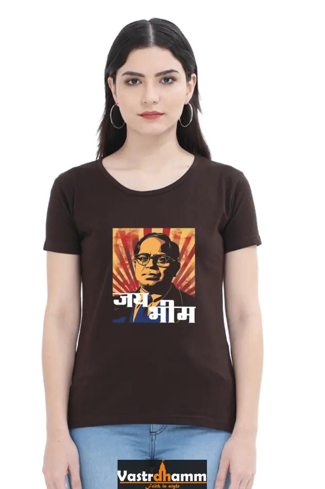 Ambedkar Vision Round Neck Half Sleeve Classic T-Shirts for Women Vastrdhamm