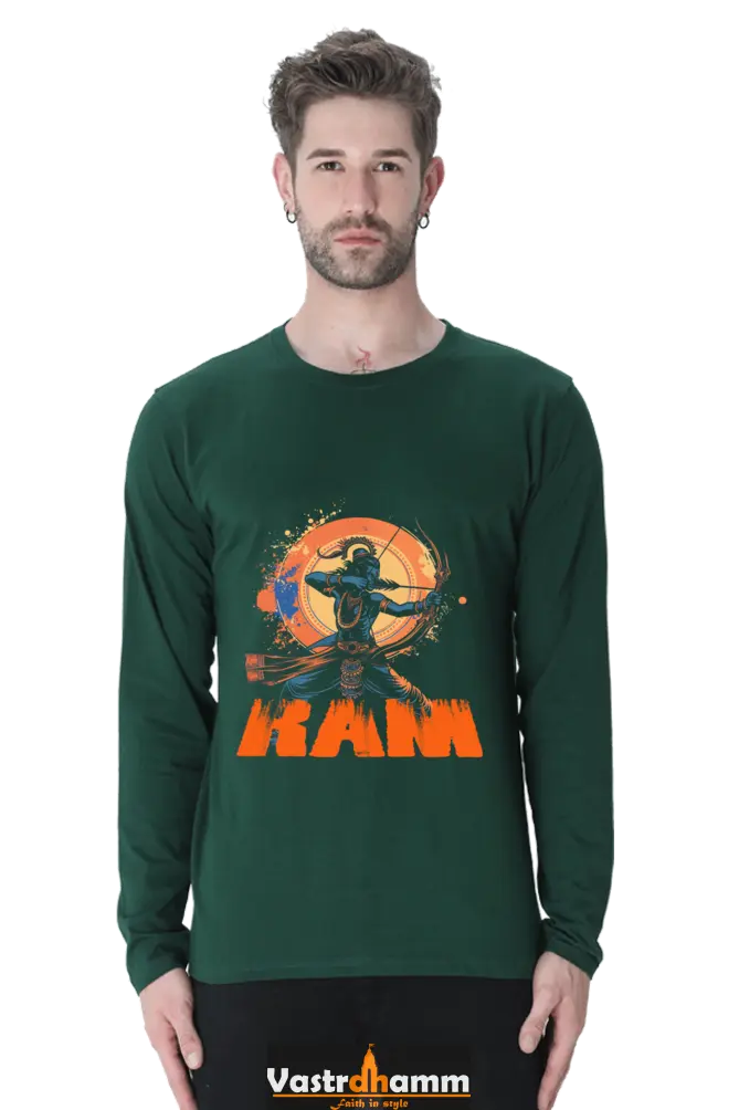 Brave Ram Ji Round Neck Full Sleeve T-Shirt For Men Vastrdhamm