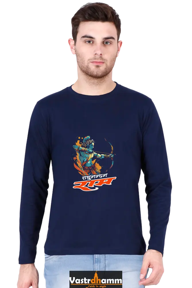 Courage Ram JiRound Neck Full Sleeve T-Shirt For Men Vastrdhamm