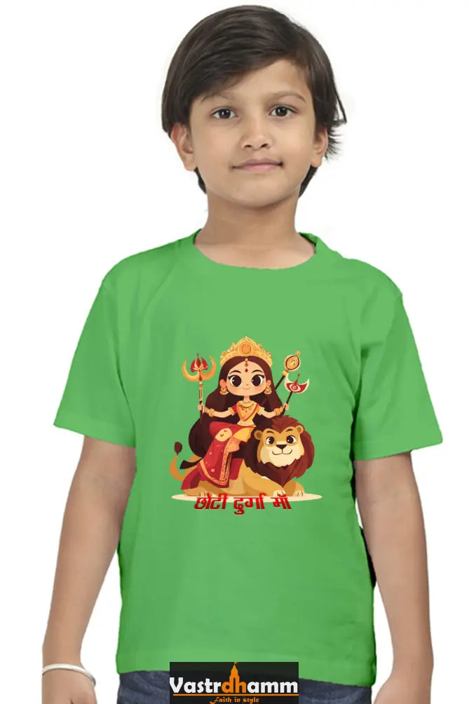 Durga Blessings Round Neck Half Sleeve Classic T-Shirts for Boy Vastrdhamm