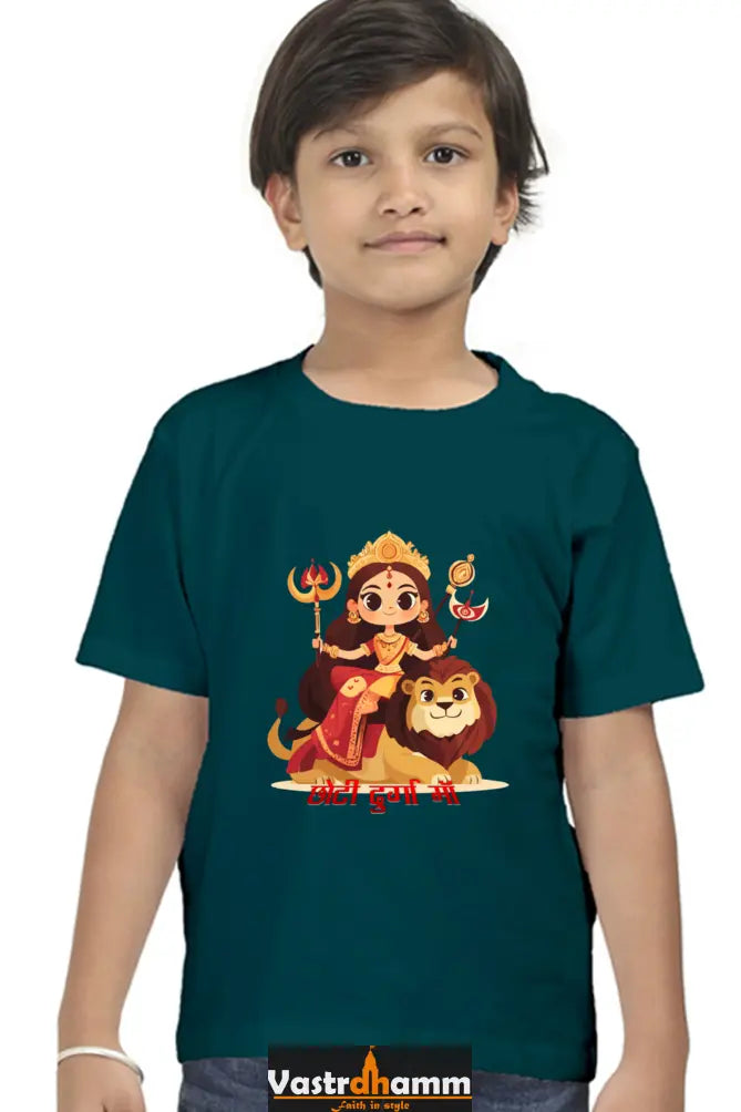 Durga Blessings Round Neck Half Sleeve Classic T-Shirts for Boy Vastrdhamm
