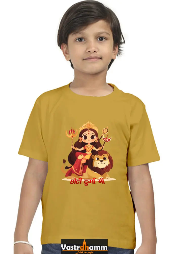Durga Blessings Round Neck Half Sleeve Classic T-Shirts for Boy Vastrdhamm