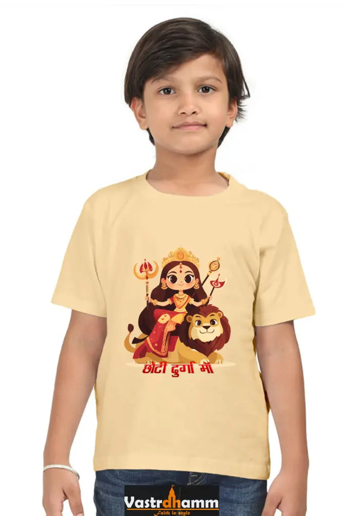 Durga Blessings Round Neck Half Sleeve Classic T-Shirts for Boy Vastrdhamm