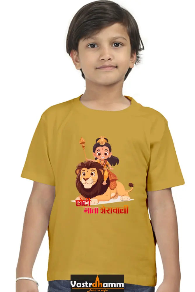 Durga Protector Round Neck Half Sleeve Classic T-Shirts for Boy Vastrdhamm