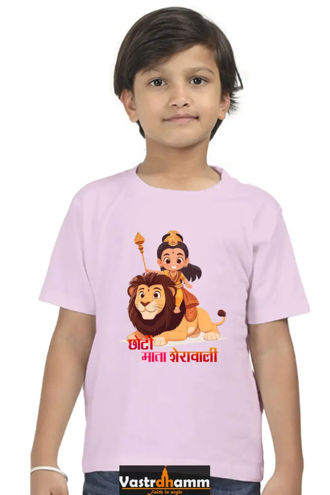 Durga Protector Round Neck Half Sleeve Classic T-Shirts for Boy Vastrdhamm