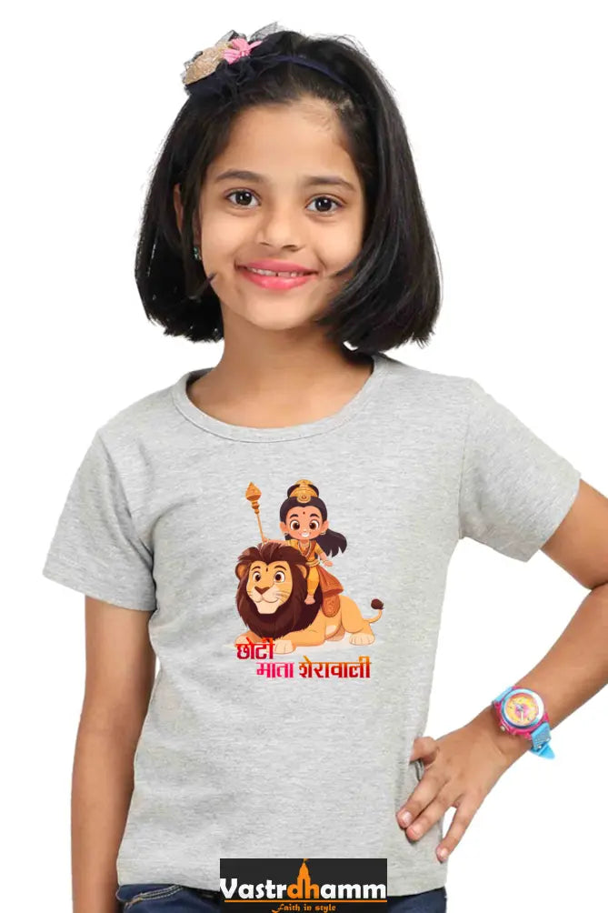 Durga Protector Round Neck Half Sleeve Classic T-Shirts for Girl Vastrdhamm