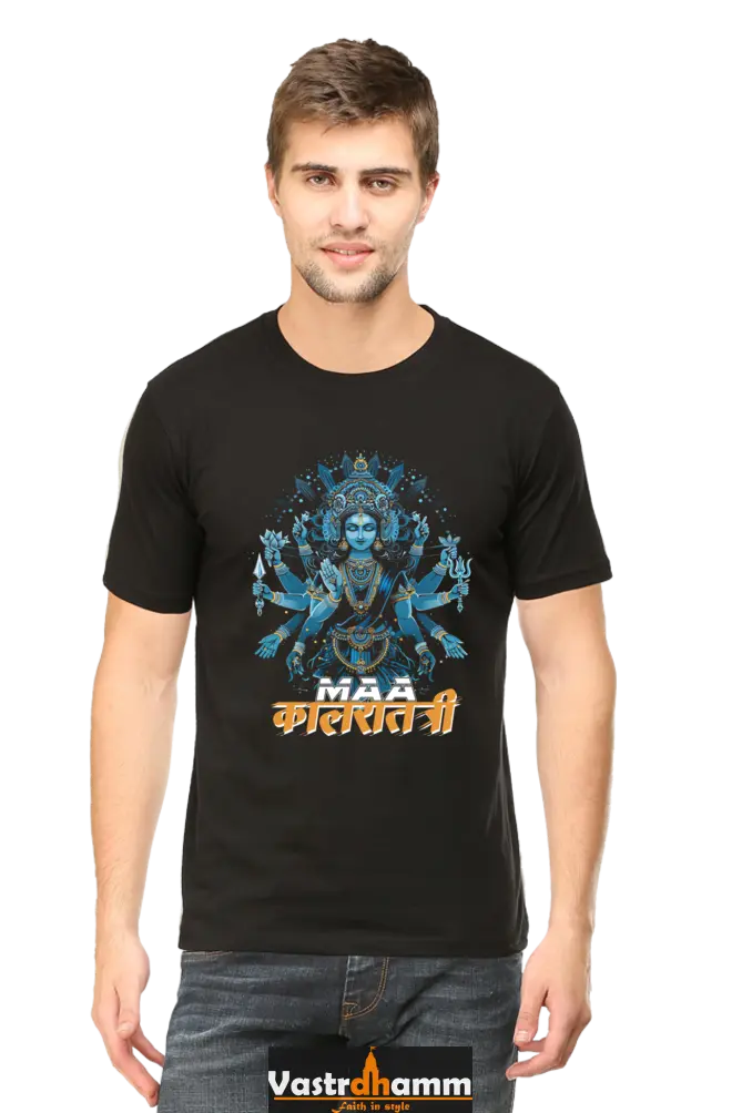 Durga Shakti Round Neck Half Sleeve Classic T-Shirts for Men Vastrdhamm