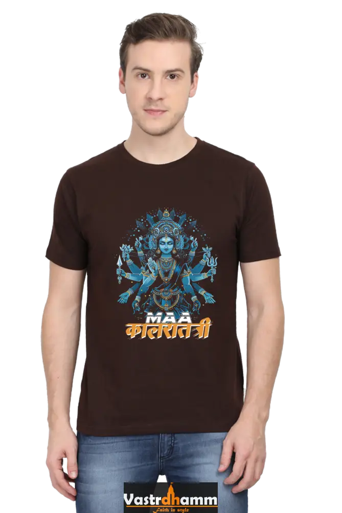 Durga Shakti Round Neck Half Sleeve Classic T-Shirts for Men Vastrdhamm