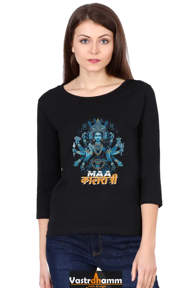 Durga ShaktiRound Neck Full Sleeve T-Shirts for Women Vastrdhamm