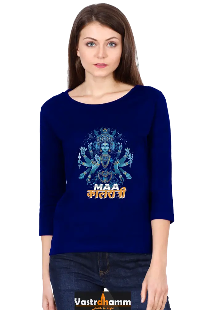 Durga ShaktiRound Neck Full Sleeve T-Shirts for Women Vastrdhamm