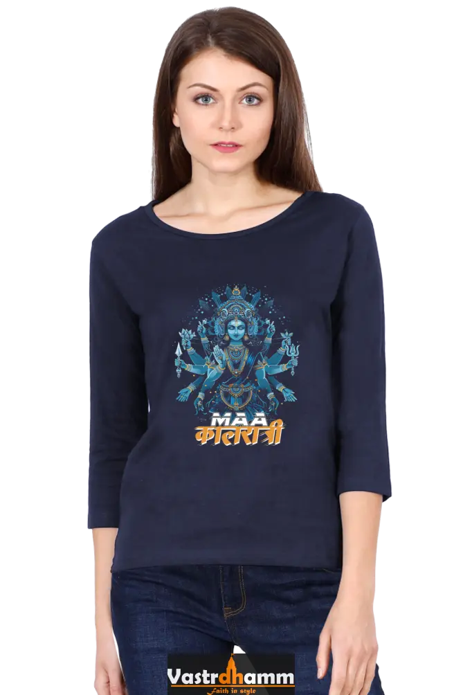 Durga ShaktiRound Neck Full Sleeve T-Shirts for Women Vastrdhamm