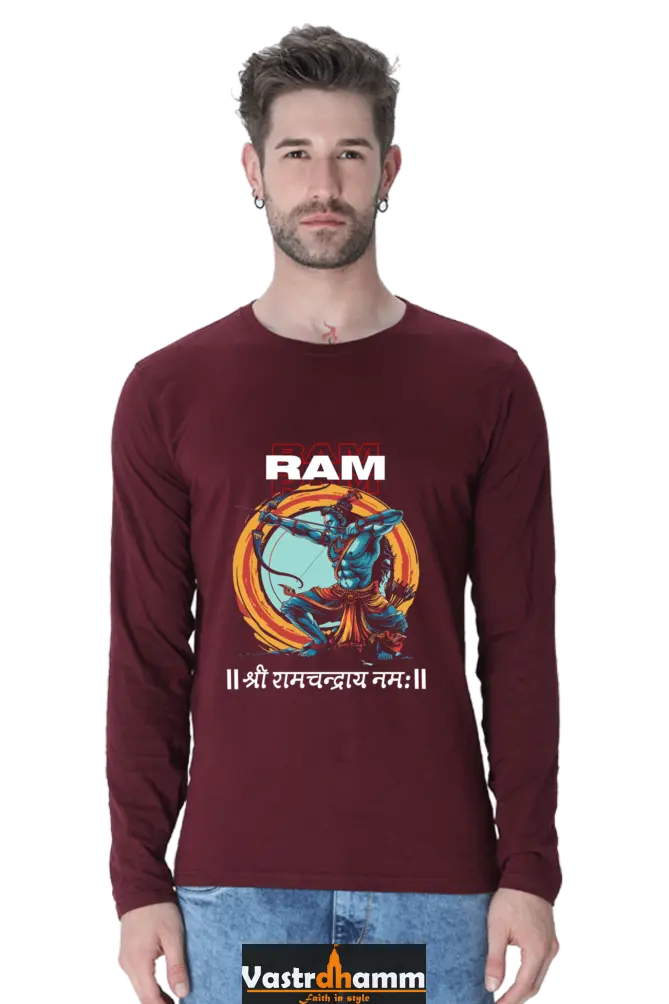 Dynamic Ram JiRound Neck Full Sleeve T-Shirt For Men Vastrdhamm