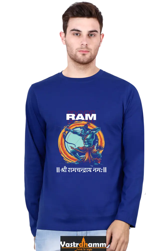 Dynamic Ram JiRound Neck Full Sleeve T-Shirt For Men Vastrdhamm
