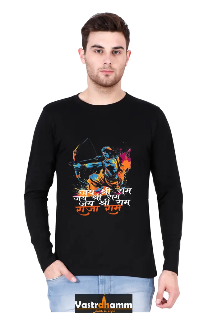 Fearless Ram JiRound Neck Full Sleeve T-Shirt For Men Vastrdhamm