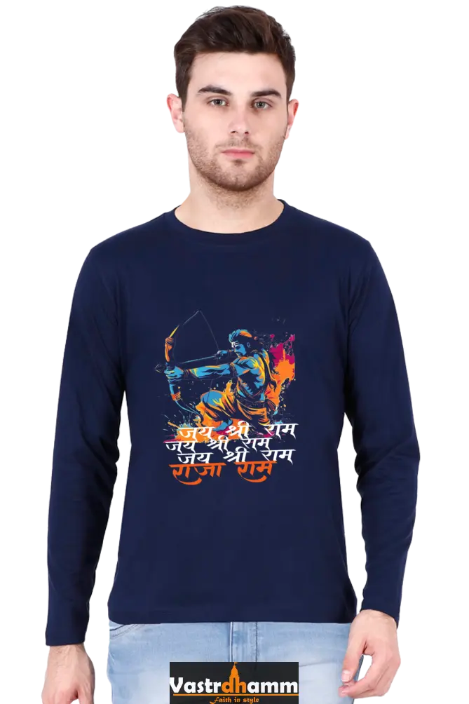 Fearless Ram JiRound Neck Full Sleeve T-Shirt For Men Vastrdhamm