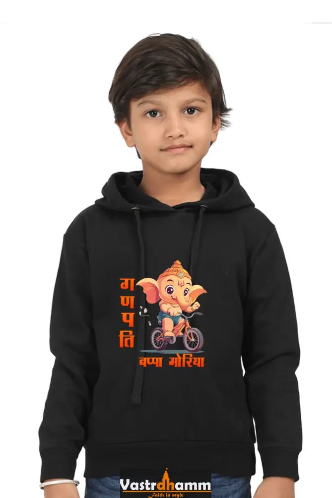 Ganesha Devotion Hoodie Sweatshirt T-Shirts for Boy Vastrdhamm