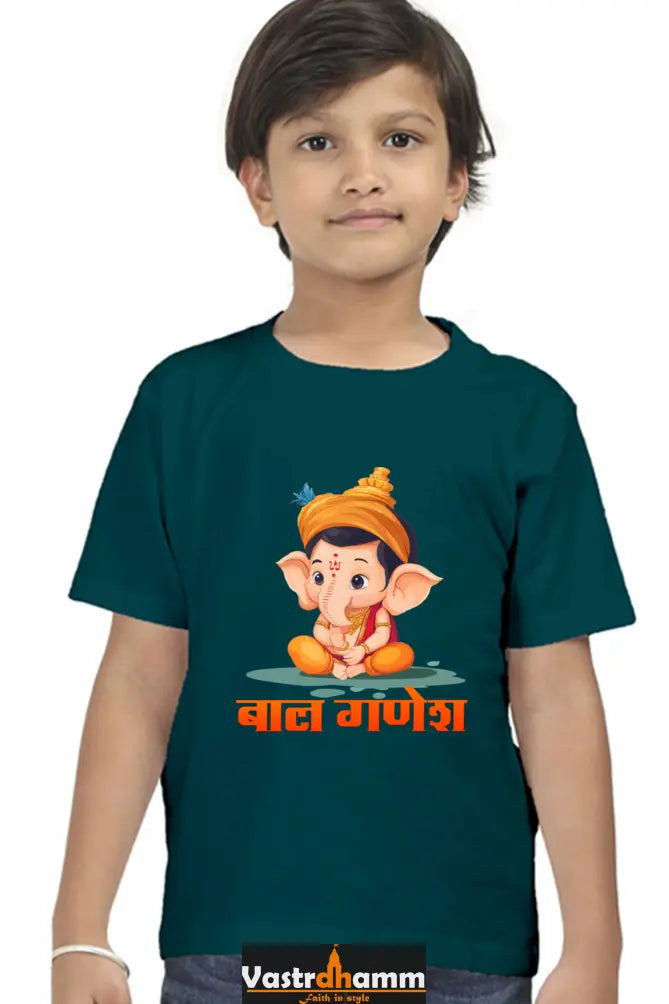 Ganesha Wisdom Round Neck Half Sleeve Classic T-Shirts for Boy Vastrdhamm