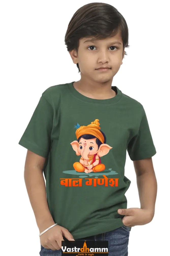 Ganesha Wisdom Round Neck Half Sleeve Classic T-Shirts for Boy Vastrdhamm