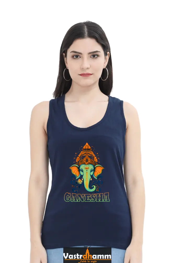 Ganesha WisdomTank Top T-Shirts for Women Vastrdhamm