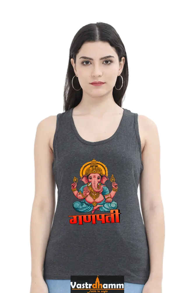 Ganesha WisdomTank Top T-Shirts for Women Vastrdhamm
