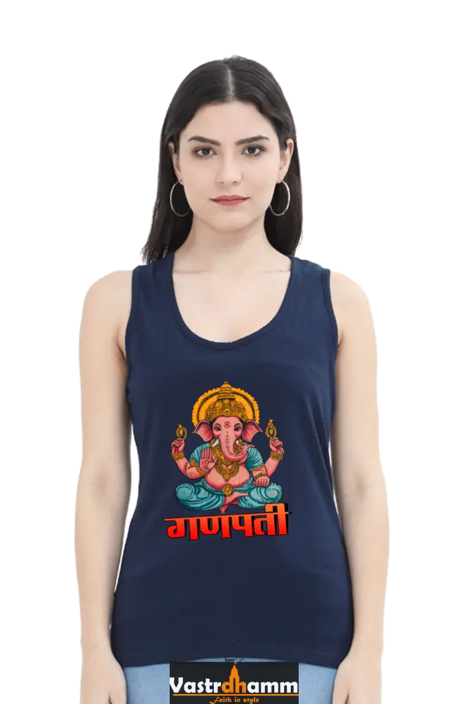 Ganesha WisdomTank Top T-Shirts for Women Vastrdhamm
