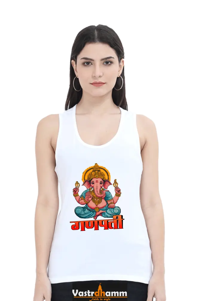 Ganesha WisdomTank Top T-Shirts for Women Vastrdhamm