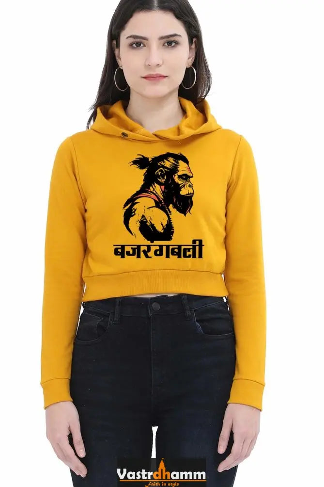 Hanuman BhaktiCrop Hoodies for Women Vastrdhamm