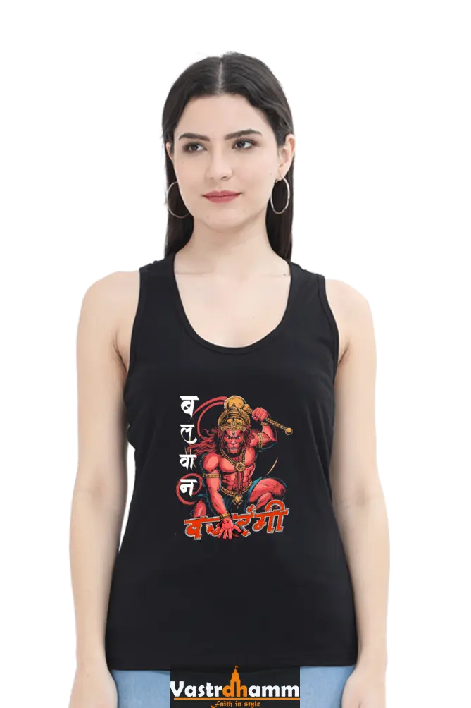 Hanuman BhaktiTank Top T-Shirts for Women Vastrdhamm
