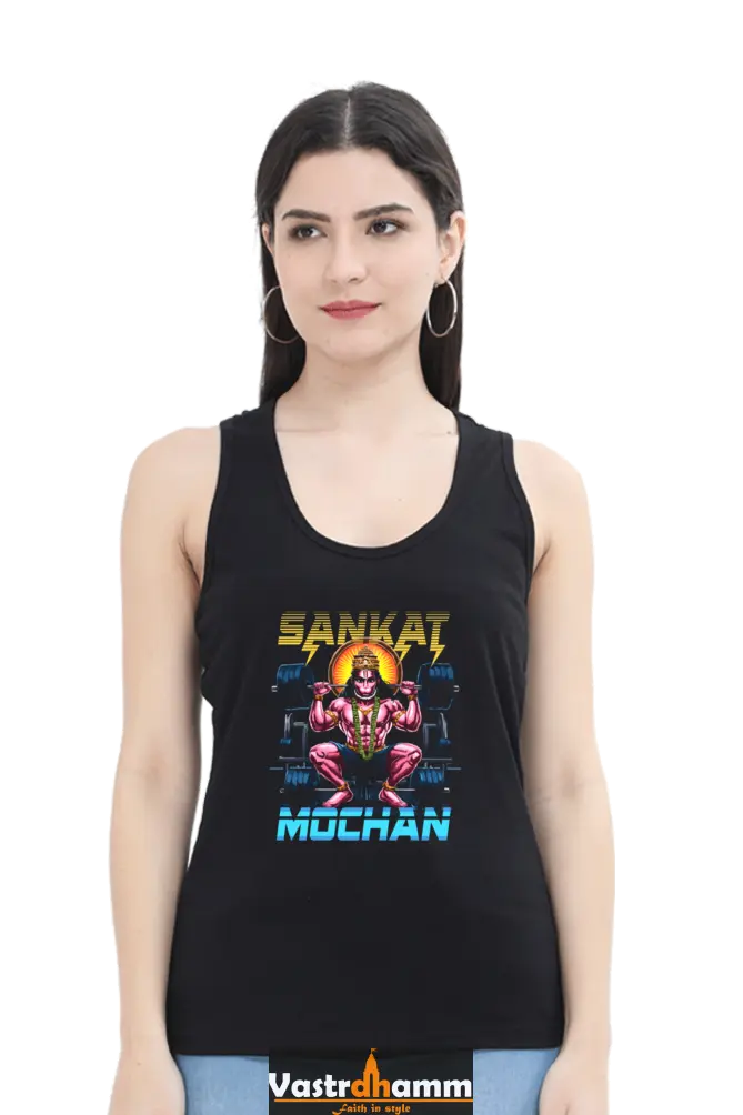 Hanuman Cosmic WarriorTank Top T-Shirts for Women Vastrdhamm