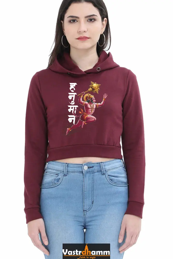 Hanuman CourageCrop Hoodies for Women Vastrdhamm