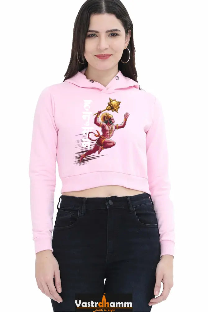 Hanuman CourageCrop Hoodies for Women Vastrdhamm