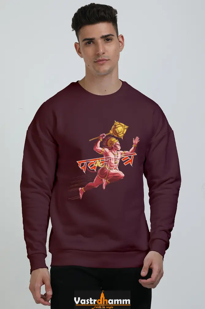 Hanuman Devotion Oversized Sweatshirt T-Shirts for Men Vastrdhamm