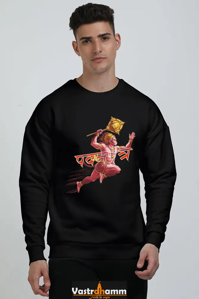Hanuman Devotion Oversized Sweatshirt T-Shirts for Men Vastrdhamm