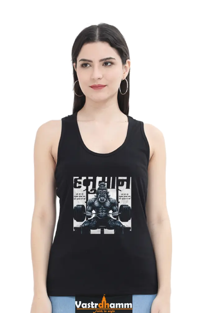 Hanuman Devotional ChampionTank Top T-Shirts for Women Vastrdhamm