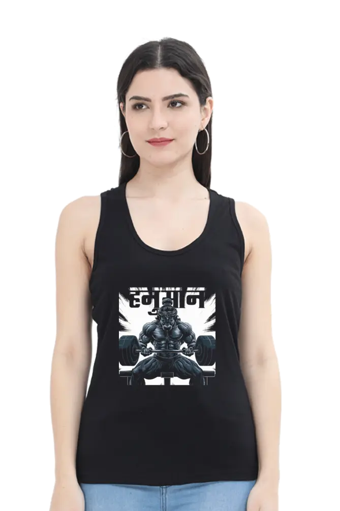 Hanuman Divine WillpowerTank Top T-Shirts for Women Vastrdhamm